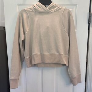 Lululemon Cropped Hooded Sweatshirt in Light Beige